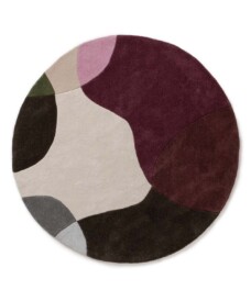 Round wool rug - Dune purple - overzicht, thumbnail