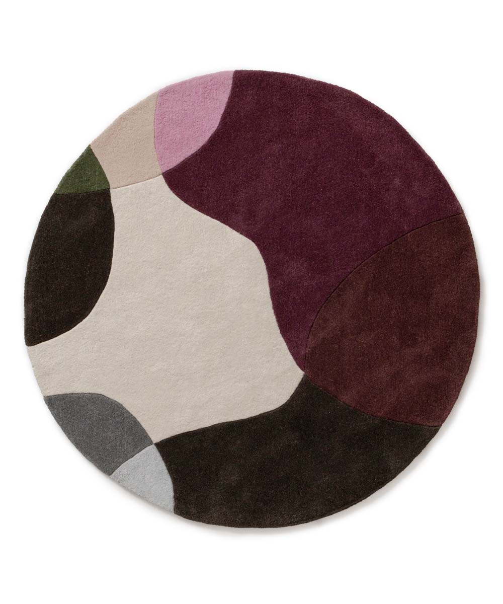 Round wool rug - Dune purple - overzicht Round wool rug - Dune purple - overzicht
