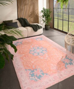 Outdoor rug vintage - Valenca Luna terra/pink - sfeer