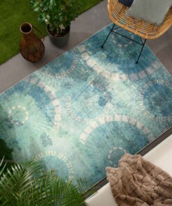 Indoor outdoor rug​ - Valenca Aria mint green - sfeer
