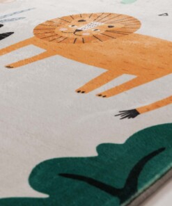 Kids rug jungle - Fluffito Animals multi - close up, thumbnail