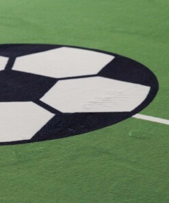 Football pitch rug - Fluffito Strike green - close up, thumbnail