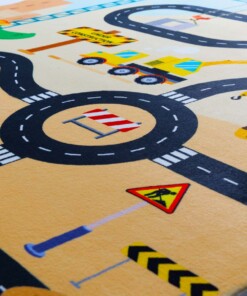 Soft childrens rug - Snugway Build multi - close up, thumbnail