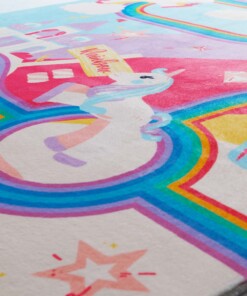 Unicorn rug kids - Snugway Rainbow multi - close up