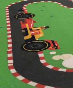 Soft childrens rug - Snugway Racing multi - close up, thumbnail