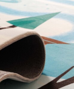 Soft childrens rug - Snugway Winter white/blue - close up, thumbnail