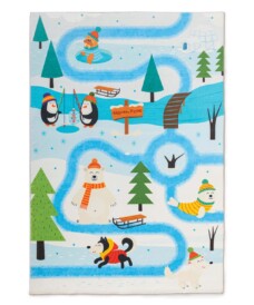 Soft childrens rug - Snugway Winter white/blue - overzicht, thumbnail