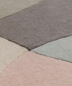 Round wool rug - Dune apricot - close up, thumbnail