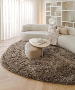Shaggy rug organic - Sveve Pebble taupe - sfeer