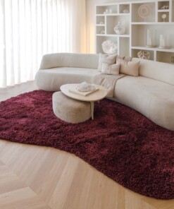 Shaggy rug organic - Sveve burgundy - sfeer