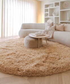 Round shaggy rug​ - Sveve beige - sfeer