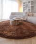 Round shaggy rug​ - Sveve cognac - sfeer, thumbnail