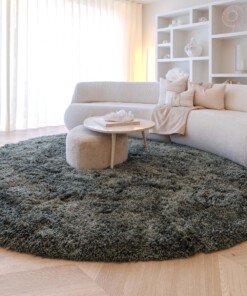 Round shaggy rug​ - Sveve moss green - sfeer
