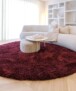Round shaggy rug​ - Sveve burgundy - sfeer, thumbnail