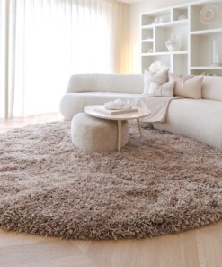 Round shaggy rug​ - Sveve sand color - sfeer