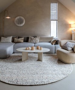 Round wool rug - Bergull ivory/grey - sfeer