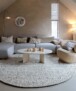 Round wool rug - Bergull ivory/black - sfeer, thumbnail