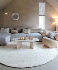 Round wool rug - Silvull ivory - sfeer