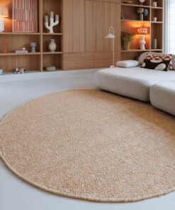 Round wool rug - Silvull cognac - sfeer