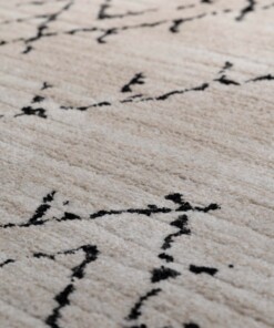 Berber rug - Beni Ouarain Sufian cream/black - close up, thumbnail