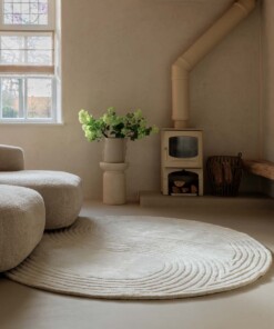 Round rug design​ - Balans Dual ivory - sfeer