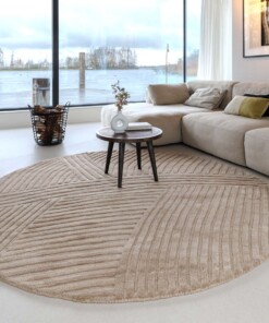 Round rug design​ - Balans Field beige - sfeer