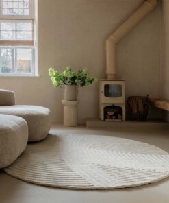 Round rug design​ - Balans Field ivory - sfeer