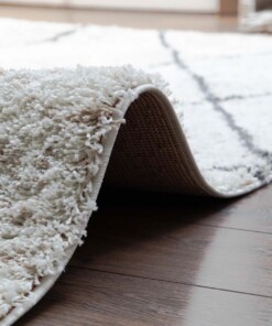 Berber rug - Artisan Ouar white/grey - close up, thumbnail