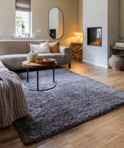 Thick rug - Shaggy Grand dark grey - sfeer