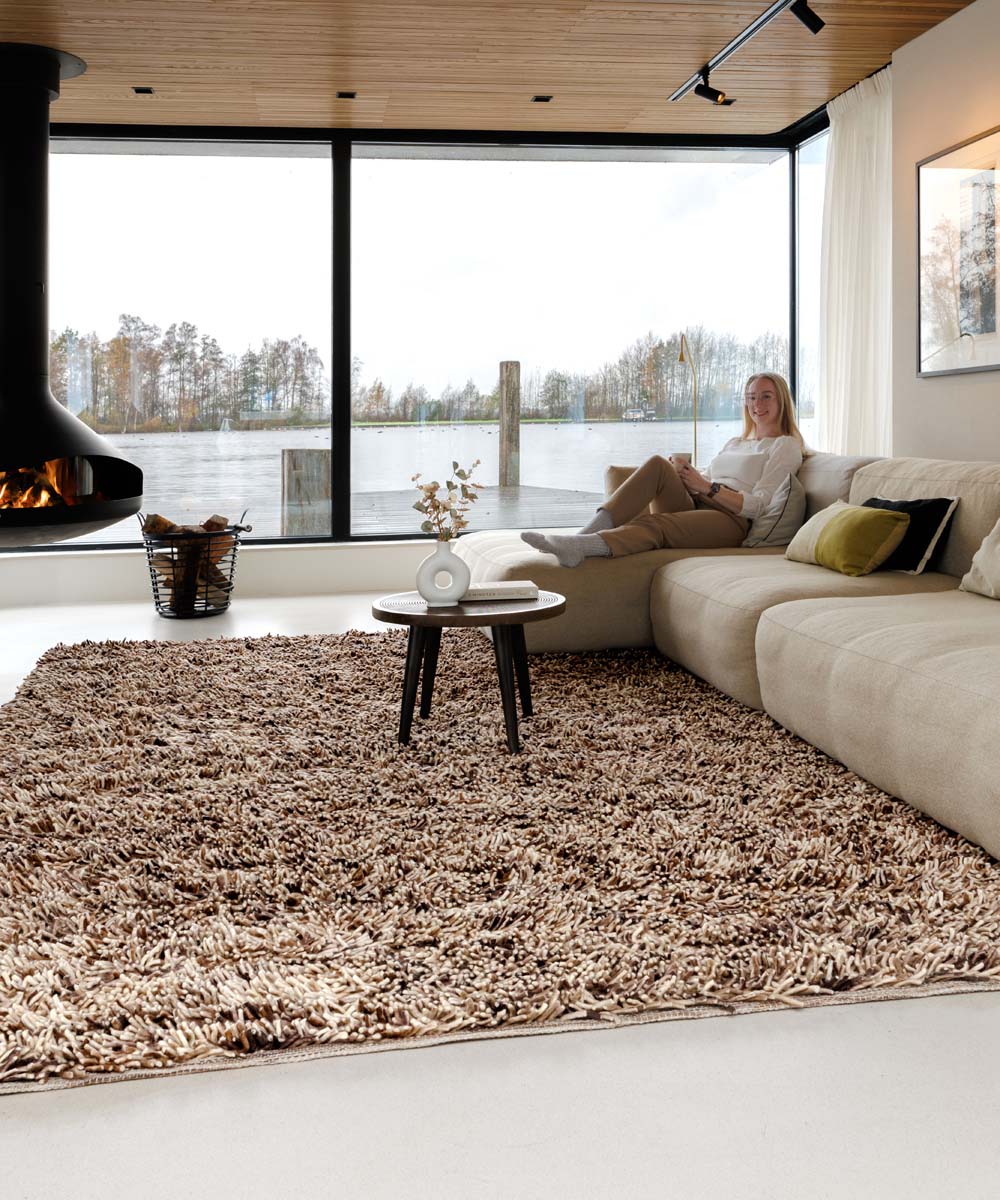 High pile wool rug - Aurelia cream/brown - sfeer High pile wool rug - Aurelia cream/brown - sfeer