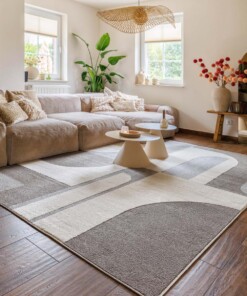 Japandi rug - Ridge Nevi cream/grey - sfeer, thumbnail