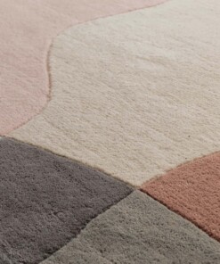 Organic wool rug - Dune apricot - close up, thumbnail