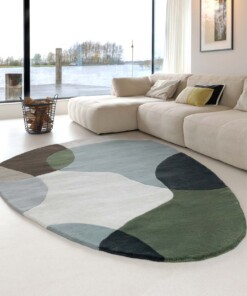Organic wool rug - Dune green - sfeer, thumbnail