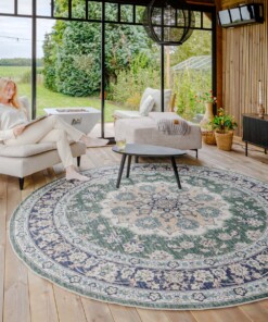 Vintage outdoor rug​ round - Valenca Nova dark green - sfeer
