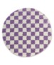 Round checkerboard rug - Check ivory/lilac - overzicht, thumbnail