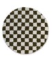 Round checkerboard rug - Check ivory/olive green - overzicht, thumbnail