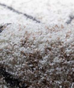 Round berber rug - Artisan Ouar white/grey - close up, thumbnail