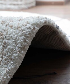 Round berber rug - Artisan Ouar white/grey - close up, thumbnail