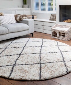 Round berber rug - Artisan Ouar white/grey - sfeer