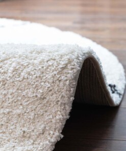 Round berber rug - Artisan Atla white/black - close up, thumbnail Round berber rug - Artisan Atla white/black - close up, thumbnail