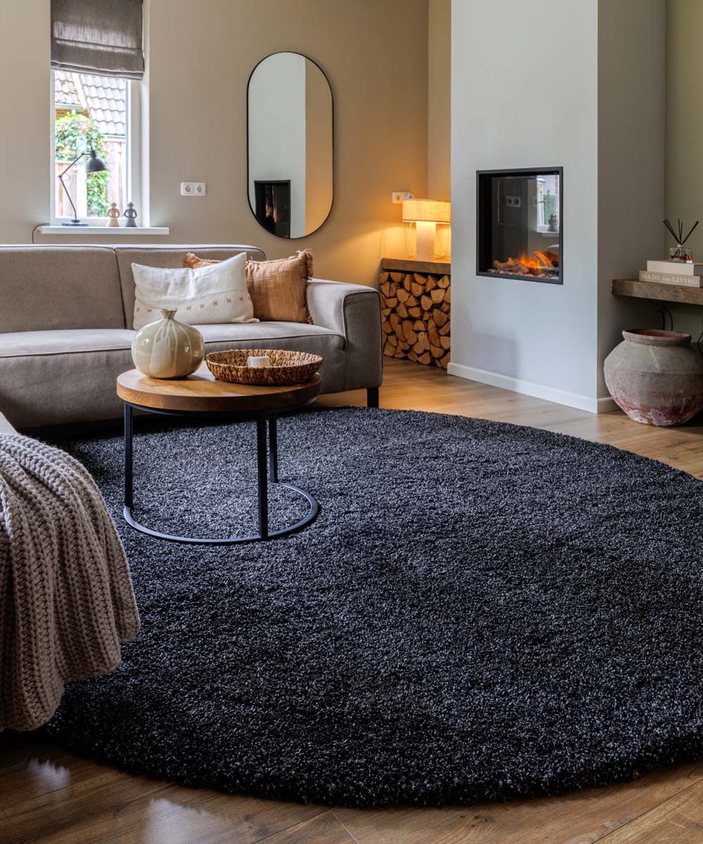 Round thick rug - Shaggy Grand anthracite - sfeer Round thick rug - Shaggy Grand anthracite - sfeer