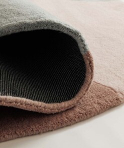 Round wool rug - Dune apricot - close up, thumbnail