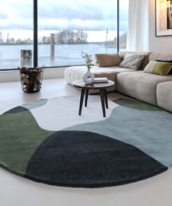 Round wool rug - Dune green - sfeer, thumbnail