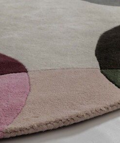Round wool rug - Dune purple - close up, thumbnail Round wool rug - Dune purple - close up, thumbnail