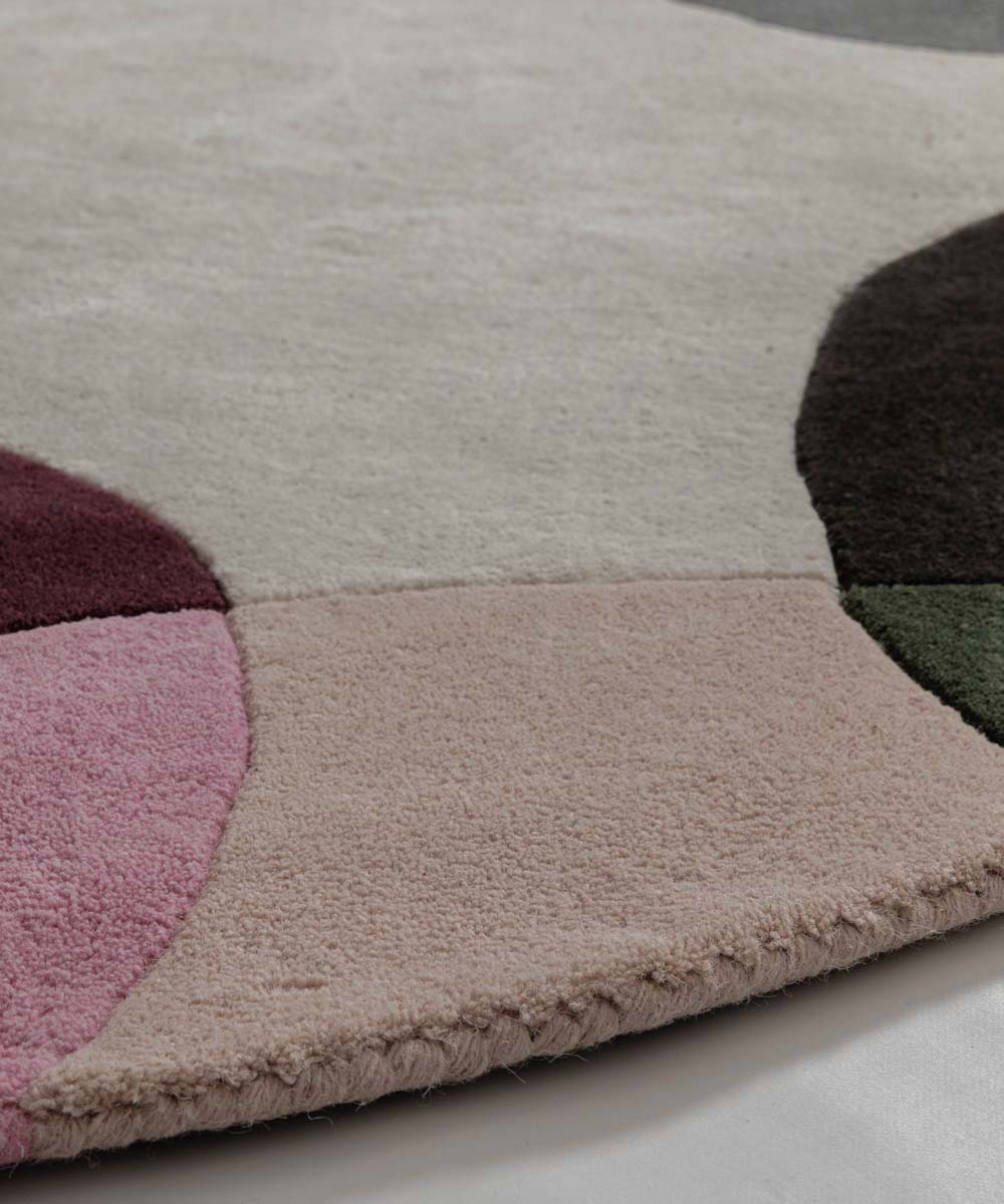 Round wool rug - Dune purple - close up Round wool rug - Dune purple - close up