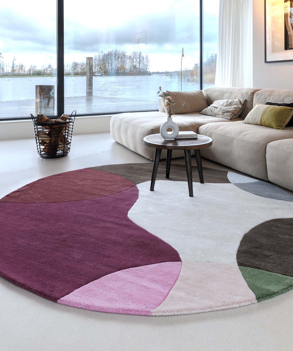 Round wool rug - Dune purple - sfeer Round wool rug - Dune purple - sfeer