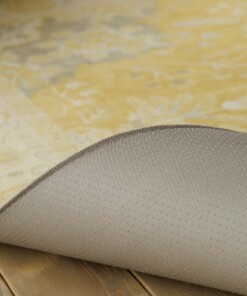 Outdoor rug vintage - Valenca Luna yellow - close up, thumbnail
