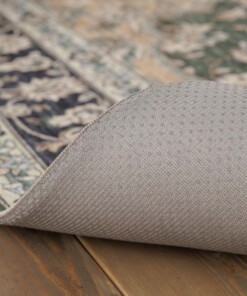 Square outdoor rug vintage - Valenca Nova dark green - close up, thumbnail