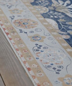 Outdoor rug vintage - Valenca Sera dark blue - close up, thumbnail