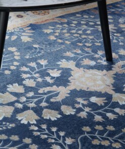 Outdoor rug vintage - Valenca Sera dark blue - close up, thumbnail